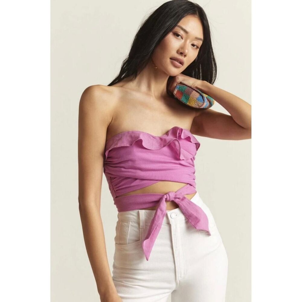 Anthropologie Women's Pink Crop-top